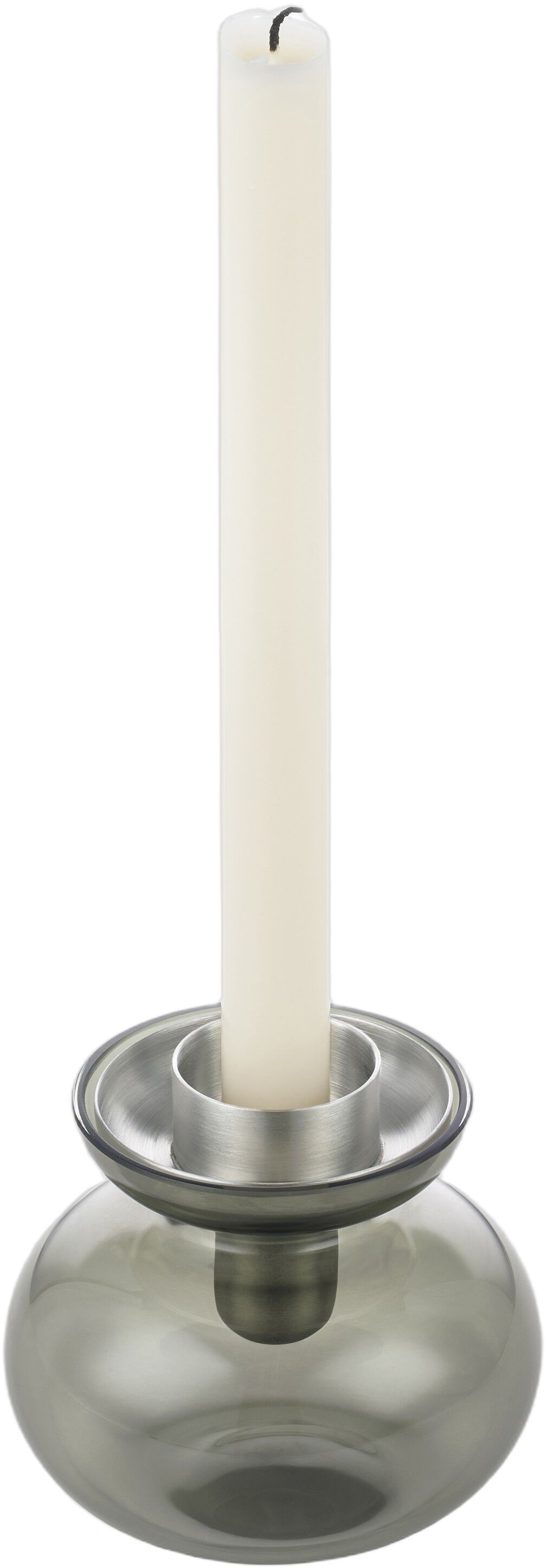 Vas/Ljusstake Inu 11 x 10 cm Smoked Grey/Steel