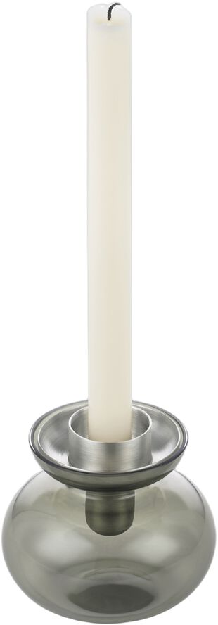 Vas/Ljusstake Inu 11 x 10 cm Smoked Grey/Steel