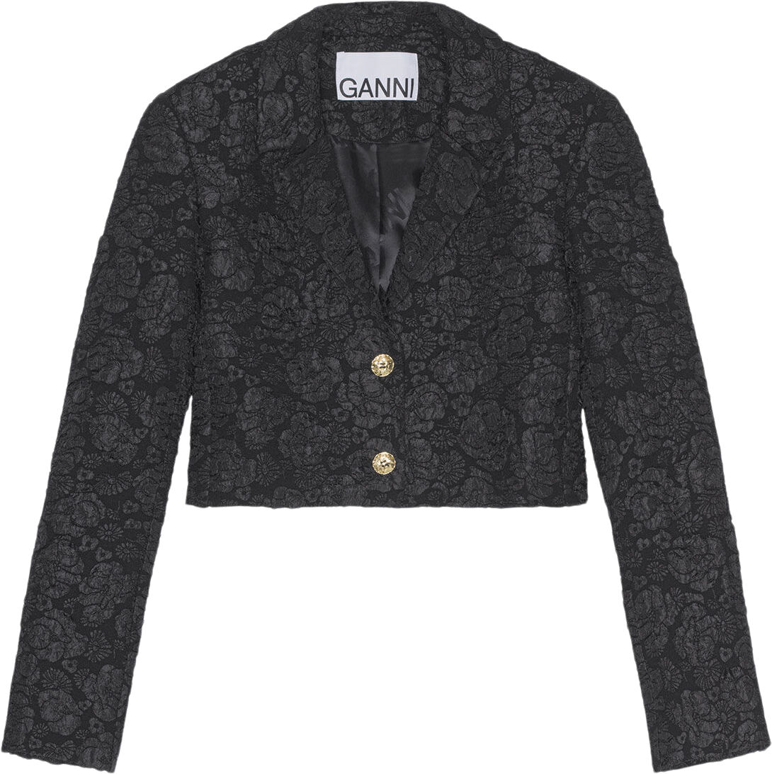 Stretch Jacquard Cropped Blazer