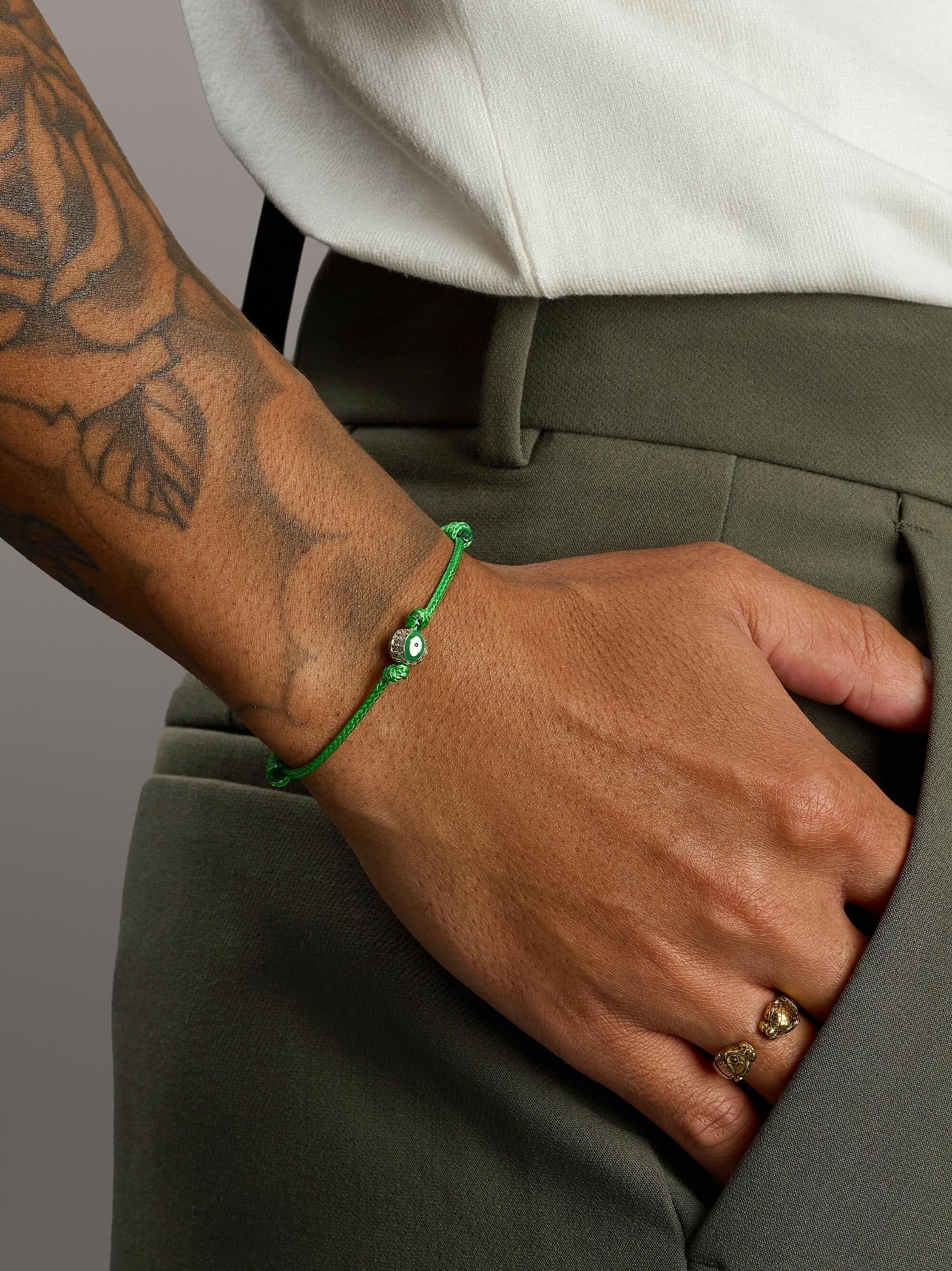 Green Evil Eye String Bracelet