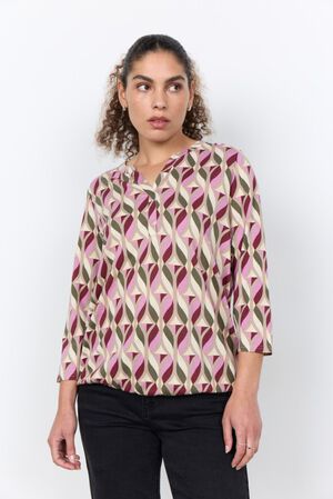 SC-FELICITY AOP 552 Bluse M&oslash;rk r&oslash;d