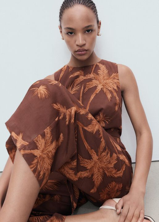 Lyocell jumpsuit cut out knot detai