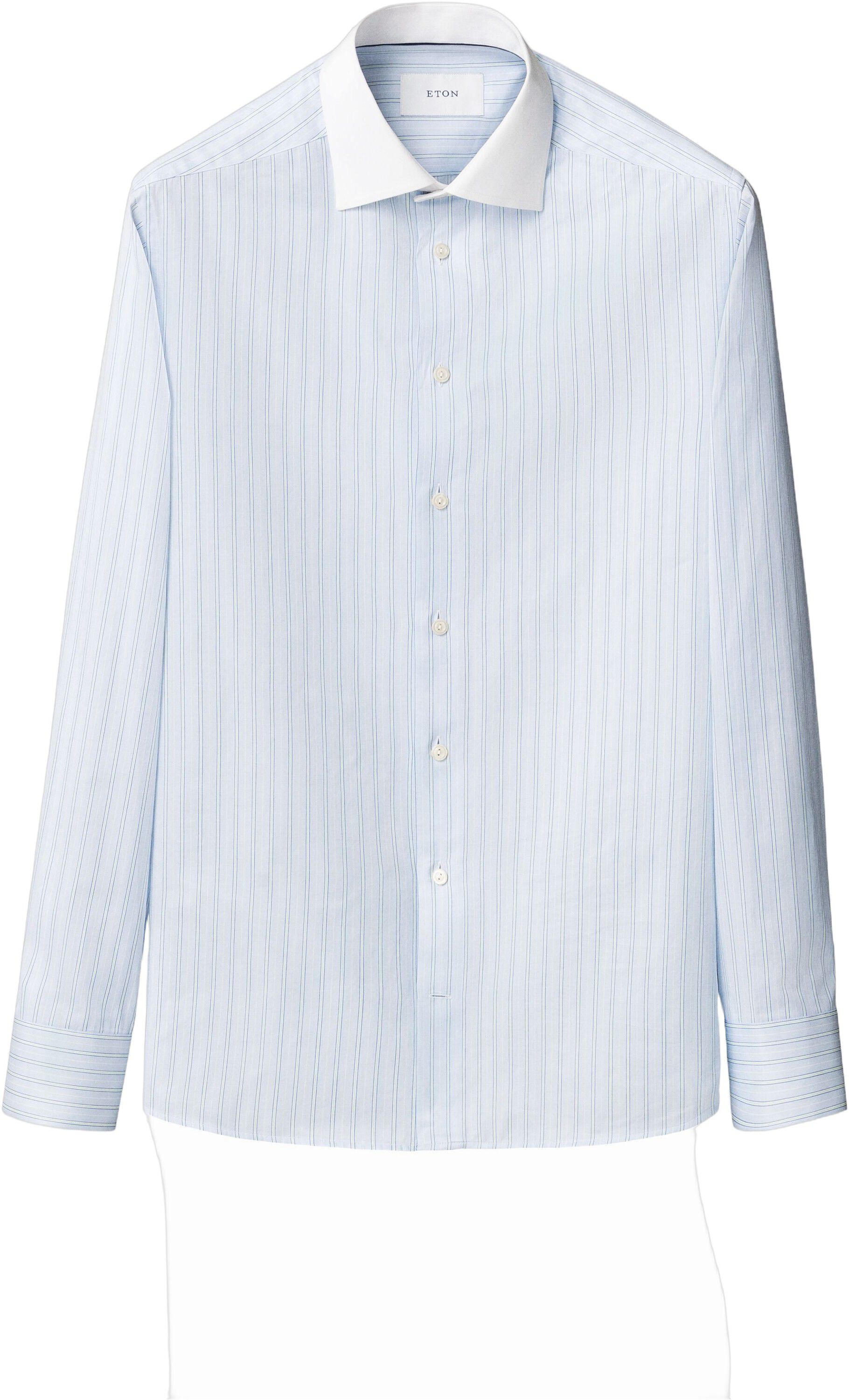 Striped White Collar Signature Twil