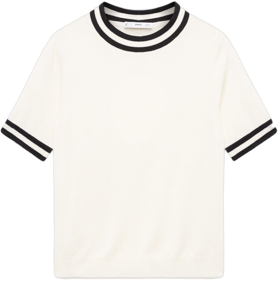 Short-sleeved sweater with contrast