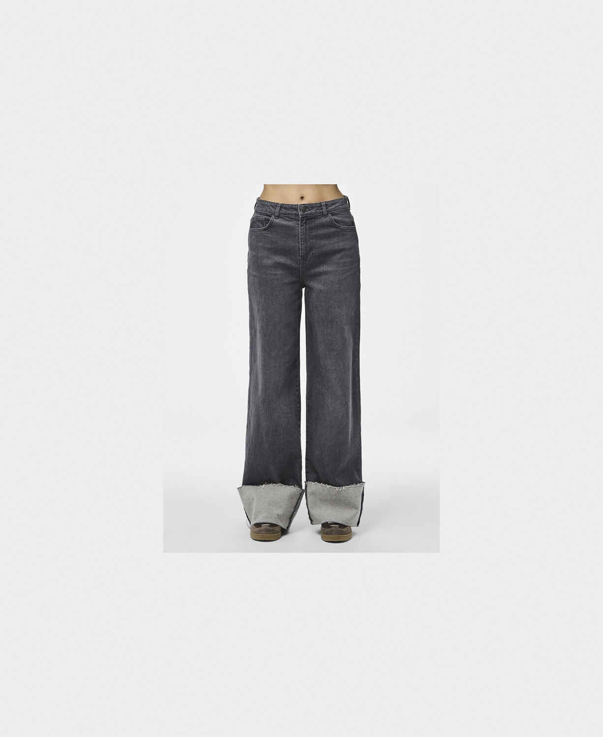PCPIL HW STRAIGHT FOLD UP JEANS