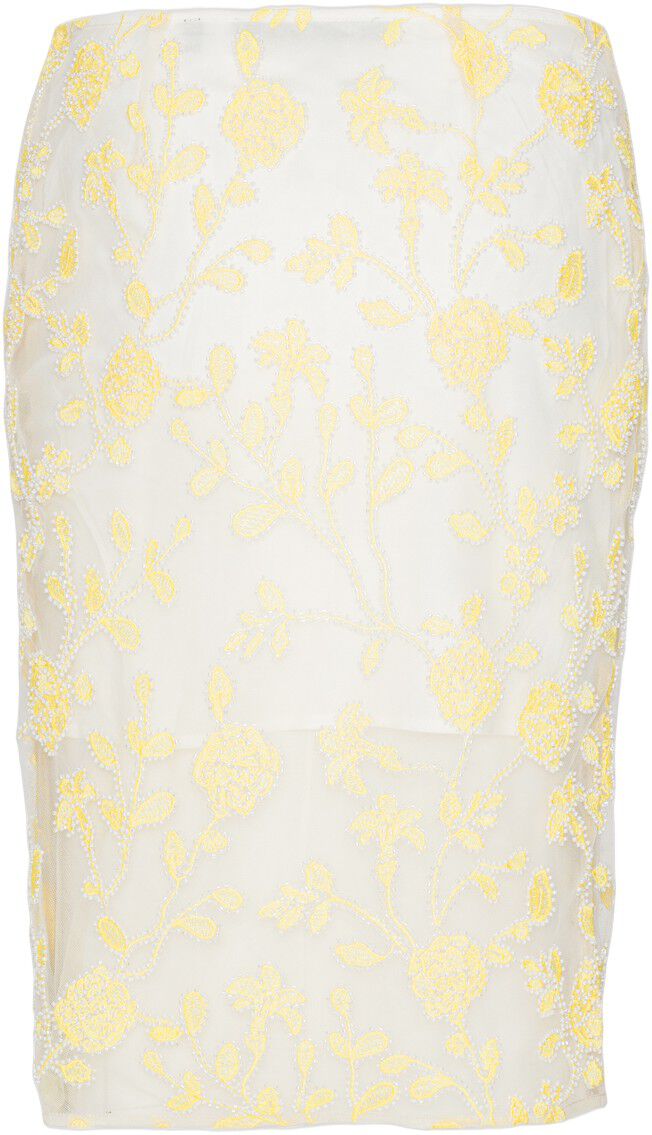 FLOWER BEADS PENCIL SKIRT