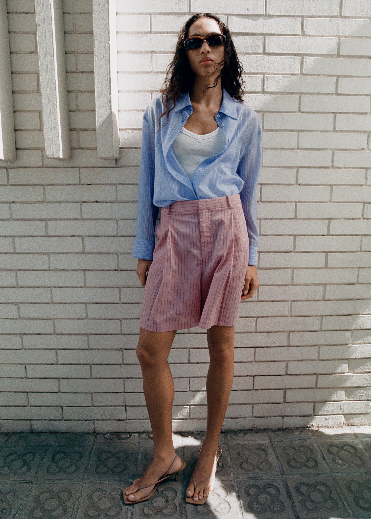 Striped lyocell shirt