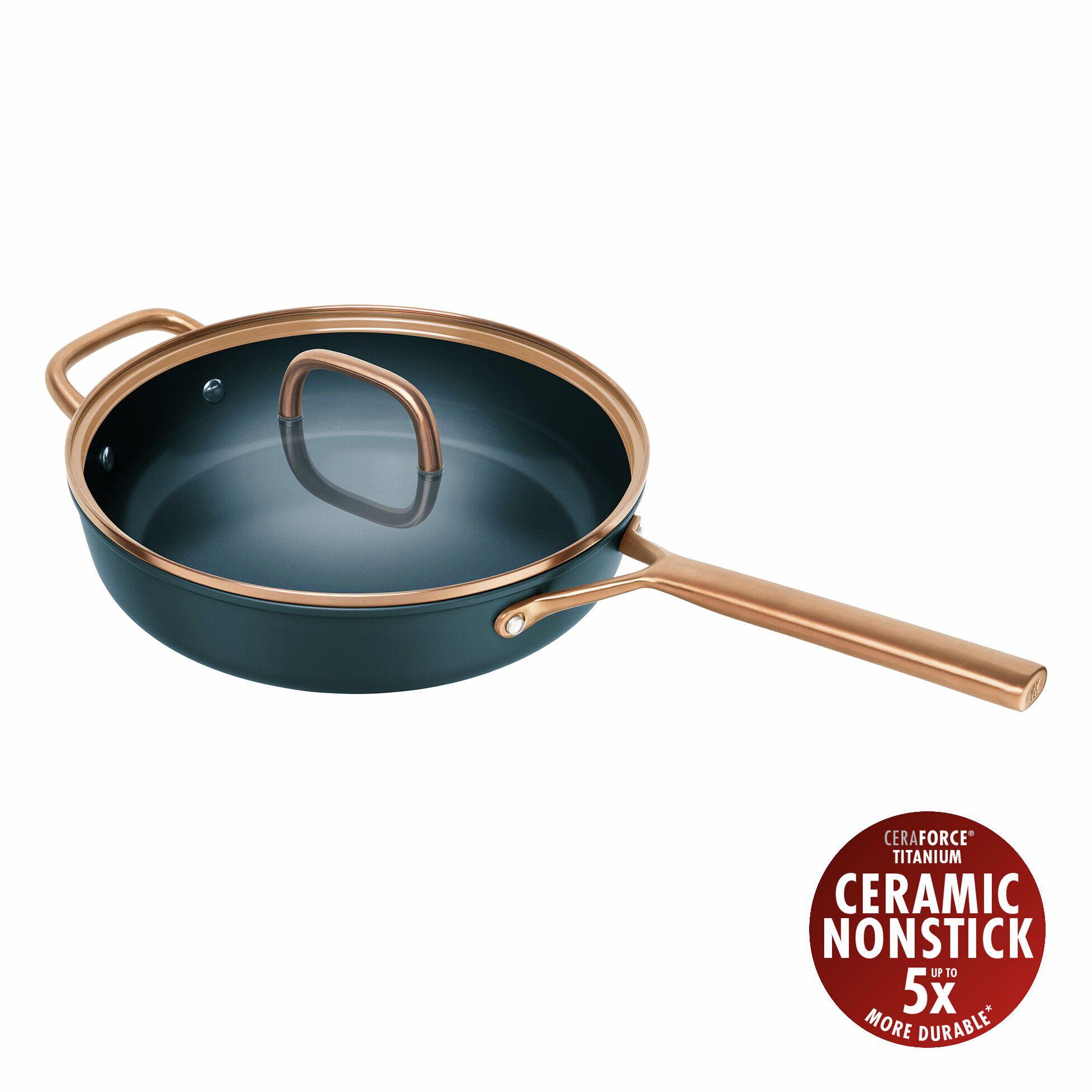 Milano, Sauterpanna med glaslock 28 cm, Aluminium