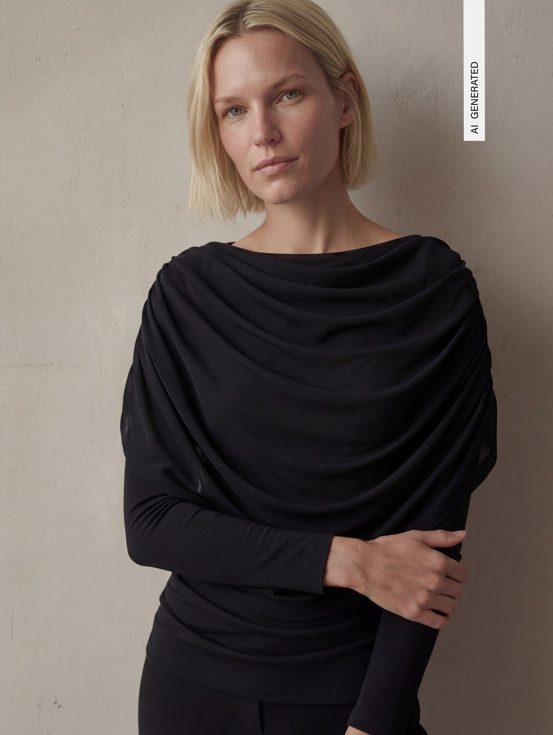 Objdina L/S Boatneck Cape Top E Tne 26