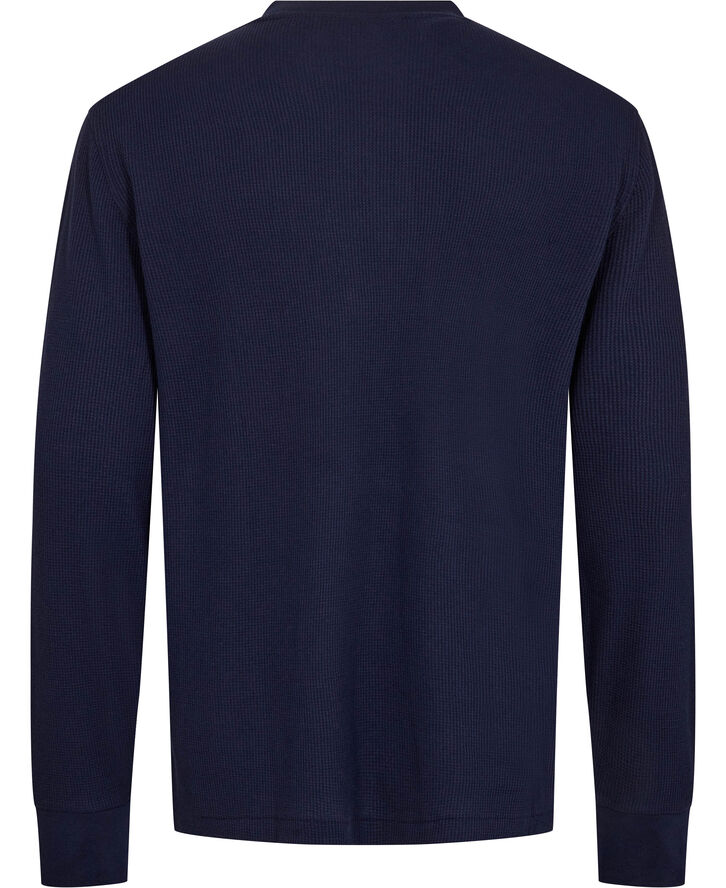 Waffle-Knit Henley Sleep Shirt