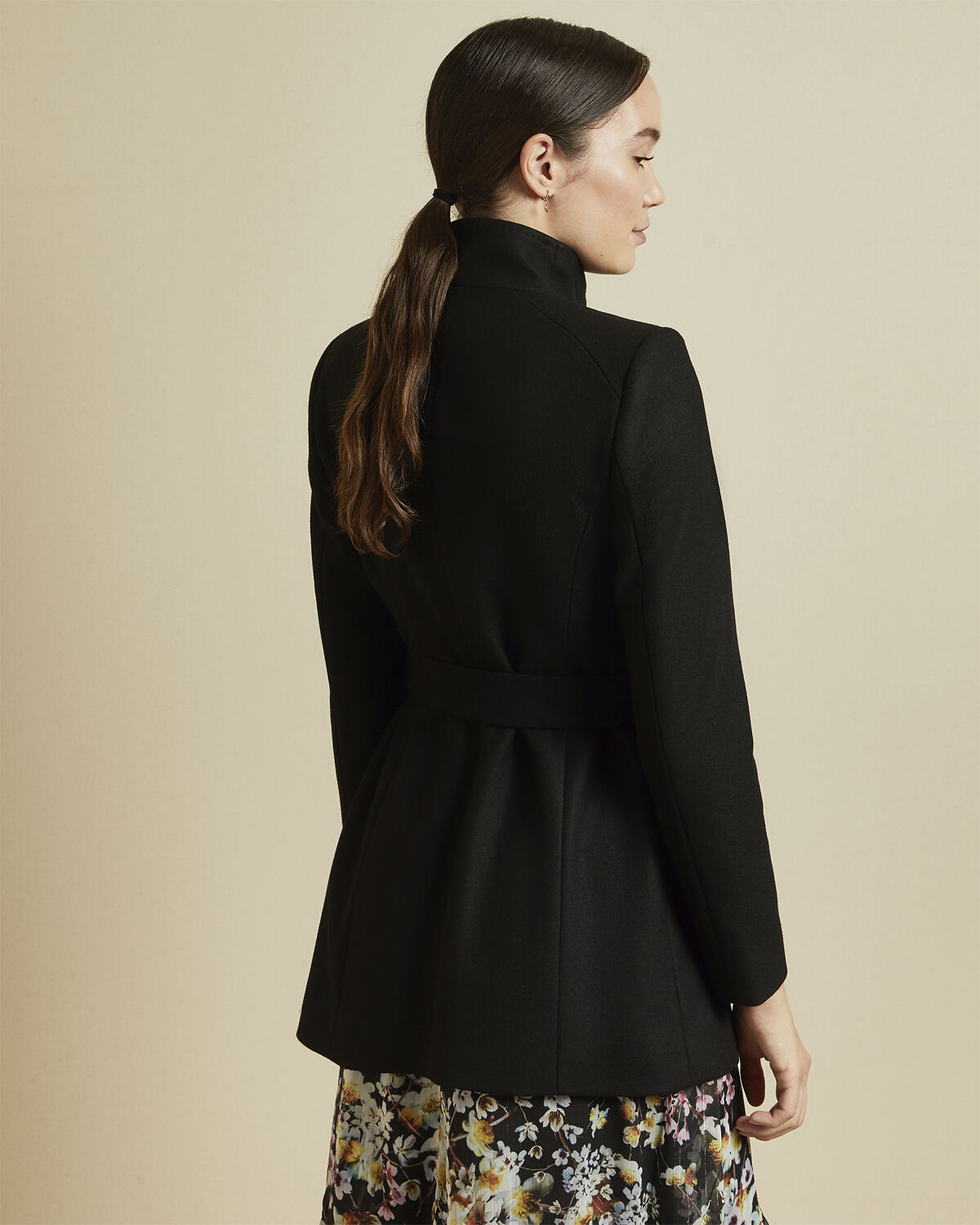 ROSESS Short Wool Wrap Coat