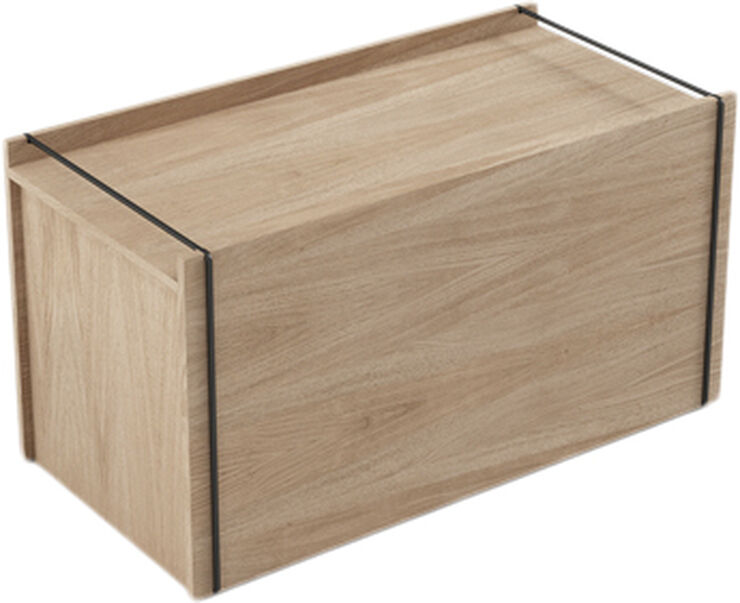 Storage box, Oak/Black
