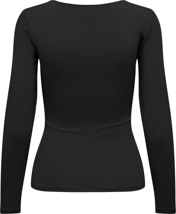ONLEA L/S 2-WAY DEEP NECK TOP JRS