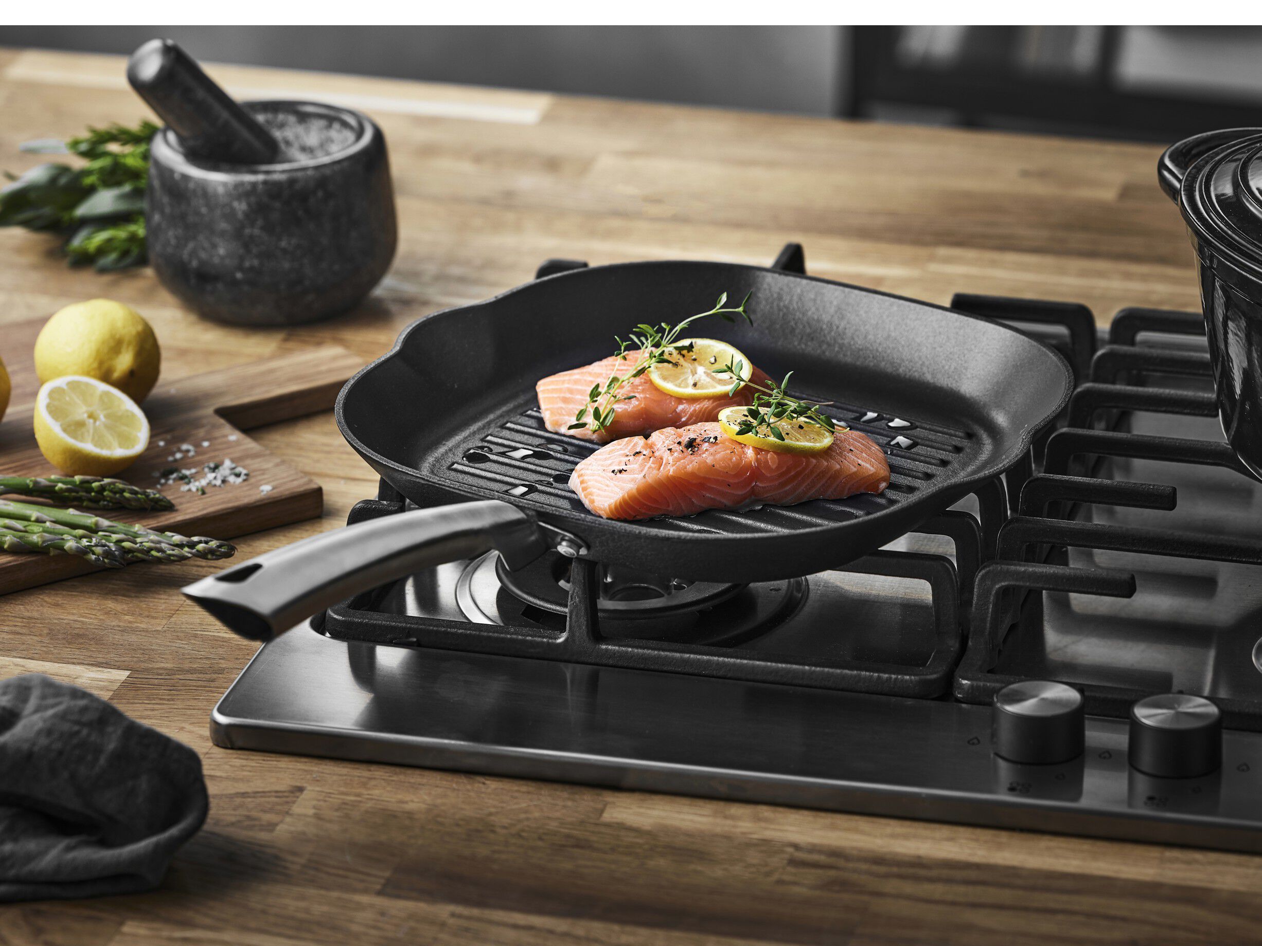 Grillpanna Garonne 48,2 x 28 x 6,5 cm L&auml;ttviktsgjutj&auml;rn