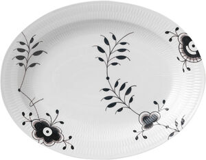 Black Fluted Mega fat oval 36,5 cm