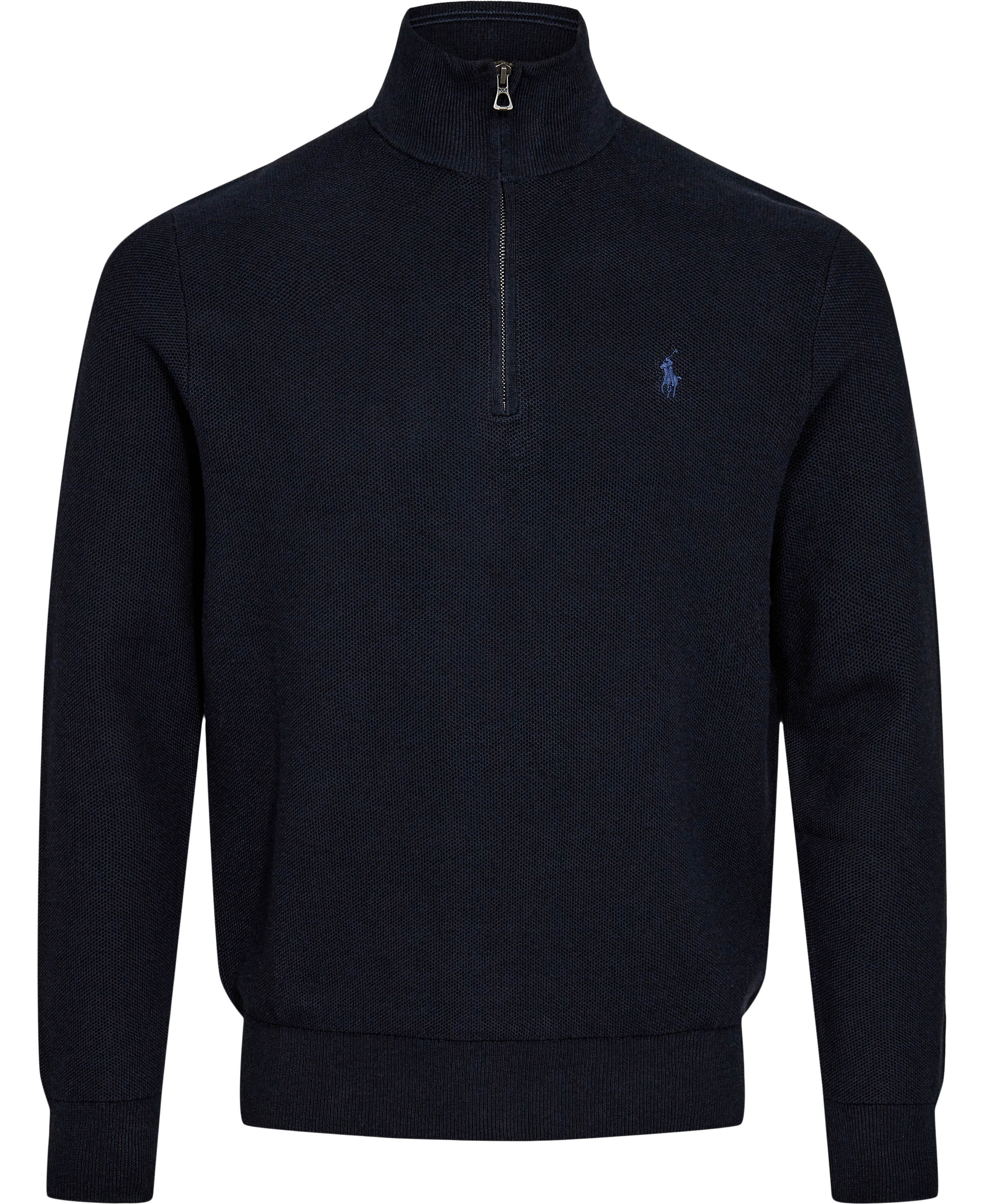 Mesh-Knit Cotton Quarter-Zip Sweater