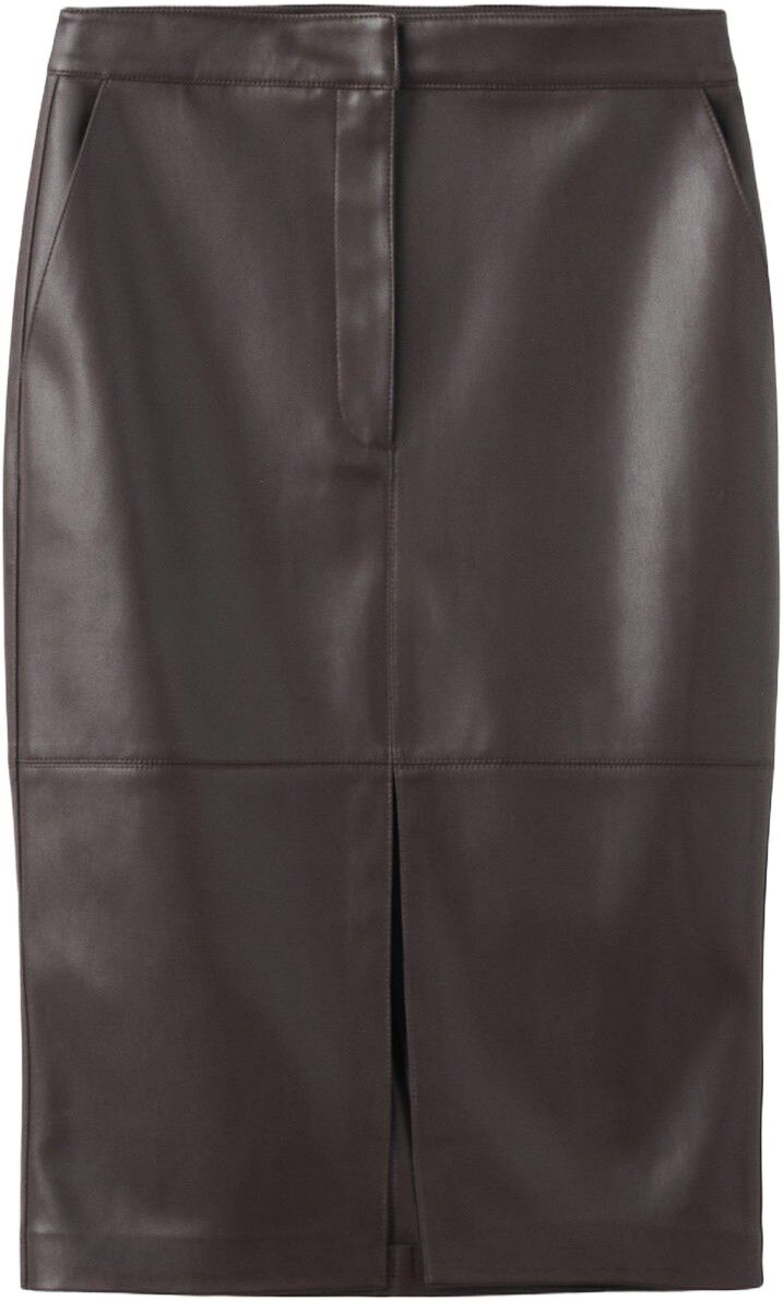 Leather-effect pencil skirt