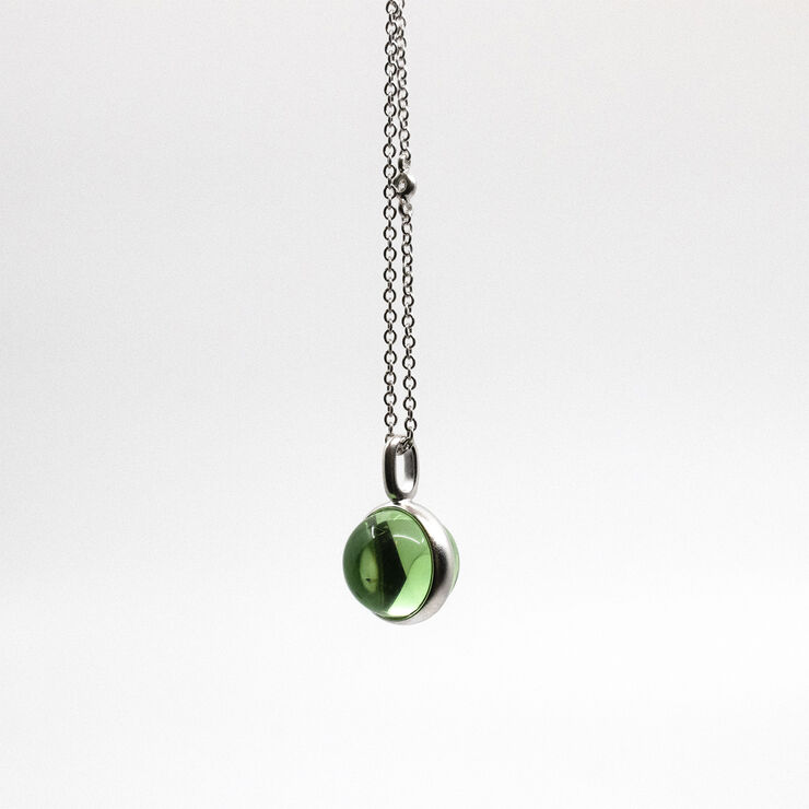 Prime Pendant - Rhodium/Green