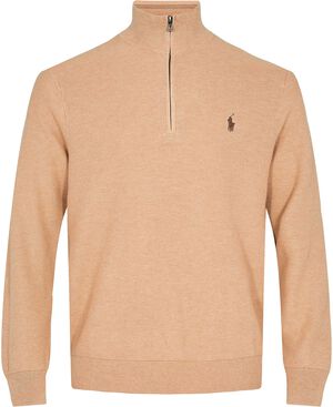 Mesh-Knit Cotton Quarter-Zip Sweater
