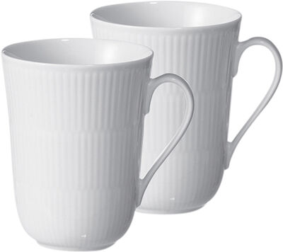White Fluted mugg 33 cl 2-pack