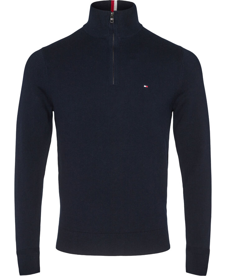 Mock Neck Quarter-Zip Jumper With Cashmere