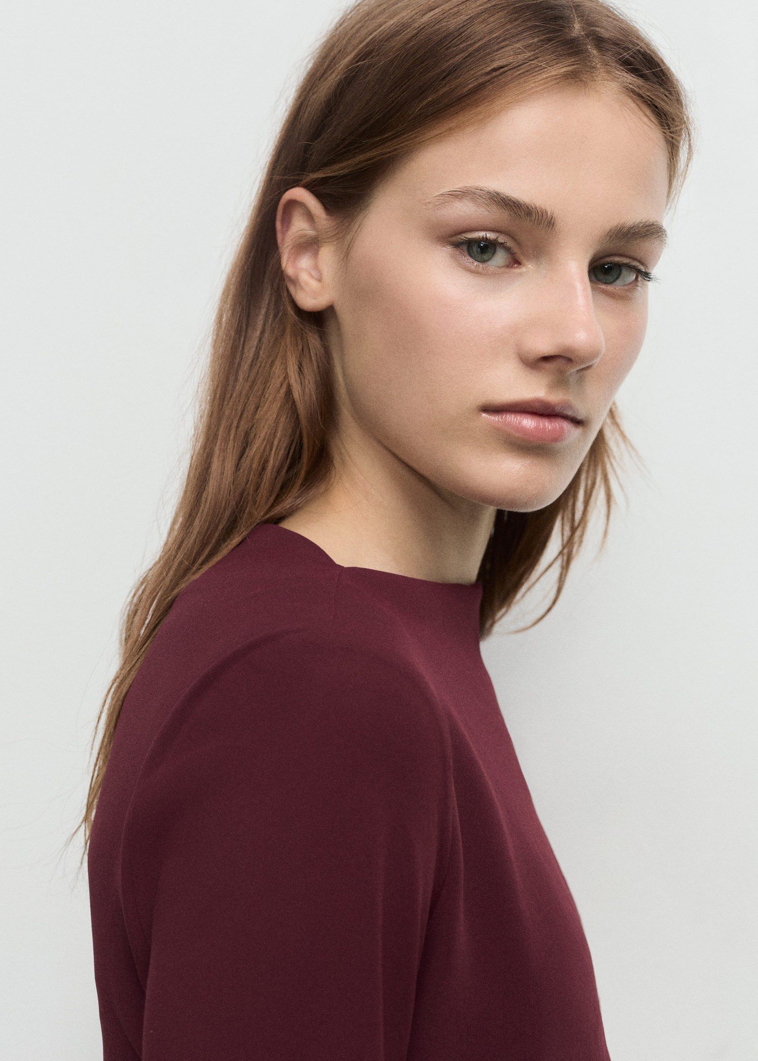 Boat-neck ruched dress