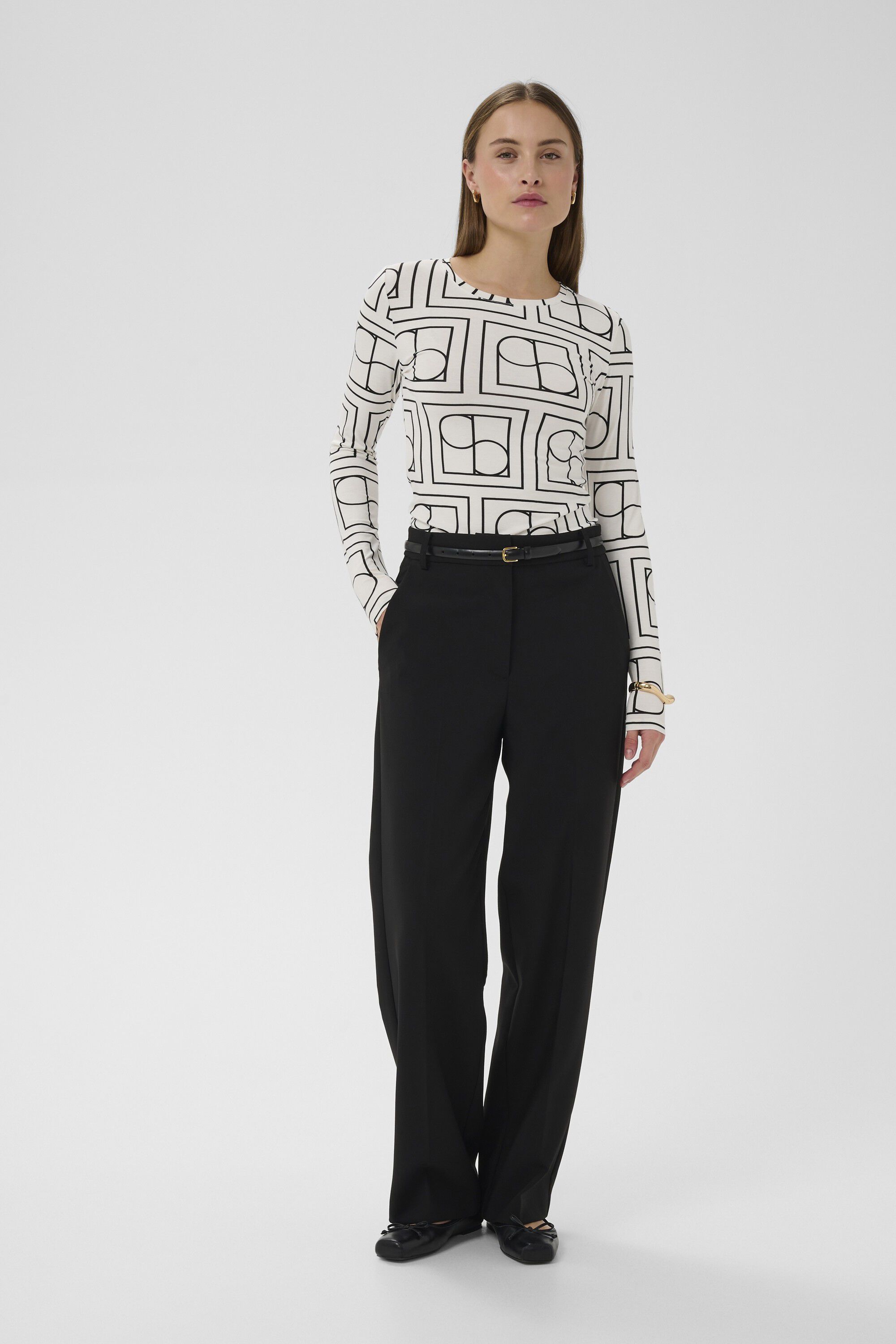 SLHanadi Printed Round Neck LS