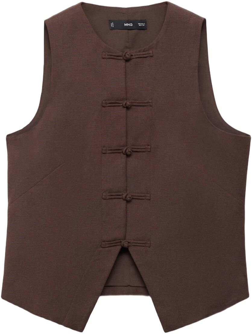 Linen blend suit vest