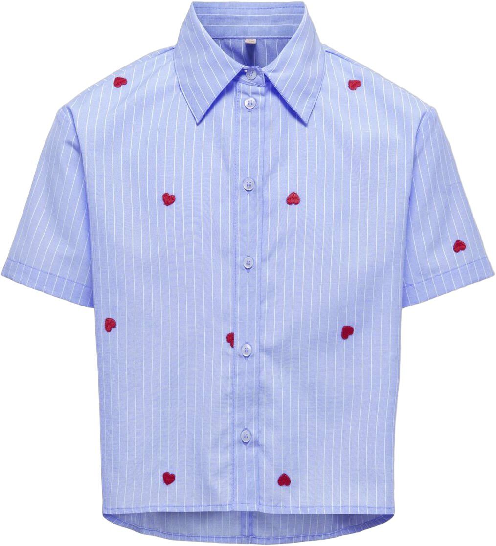 KOGNEW LINA SS STRIPE EMB SHIRT WVN