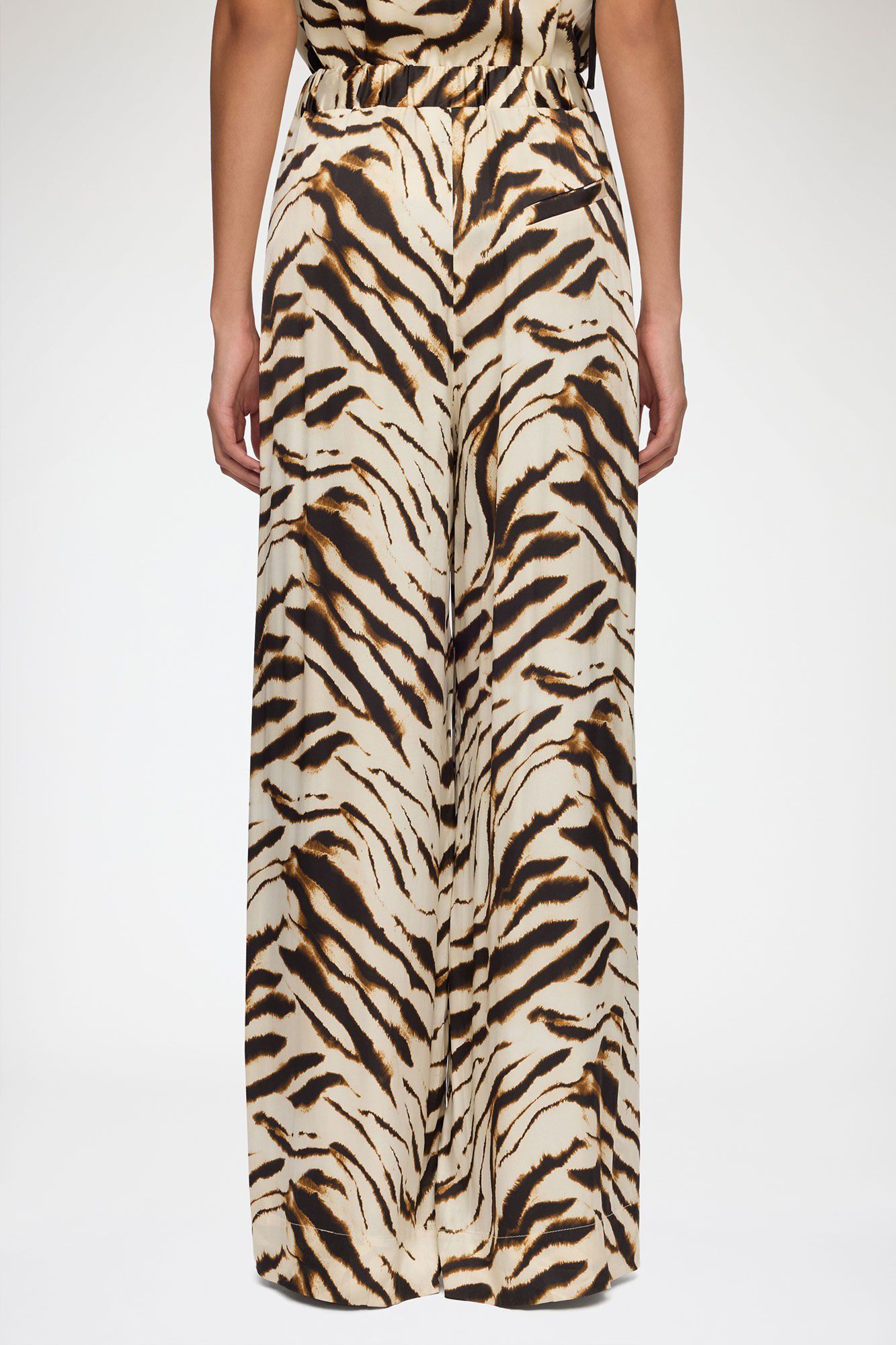 Printed Stretch Satin Elasticated P