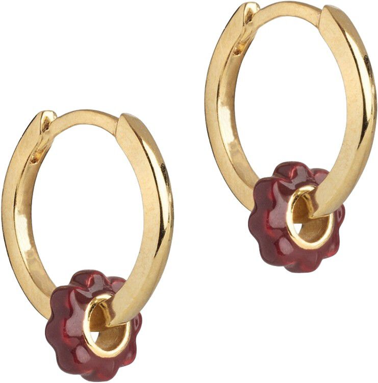 Hoops, Enamel Tokens Flower