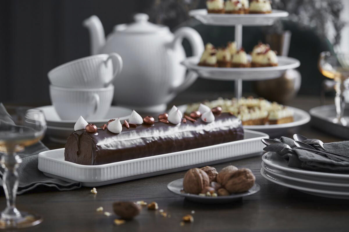 "Fat rektangul&Atilde;&brvbar;rt Pliss&Atilde;&copy; 36 x 12 cm Hvit"