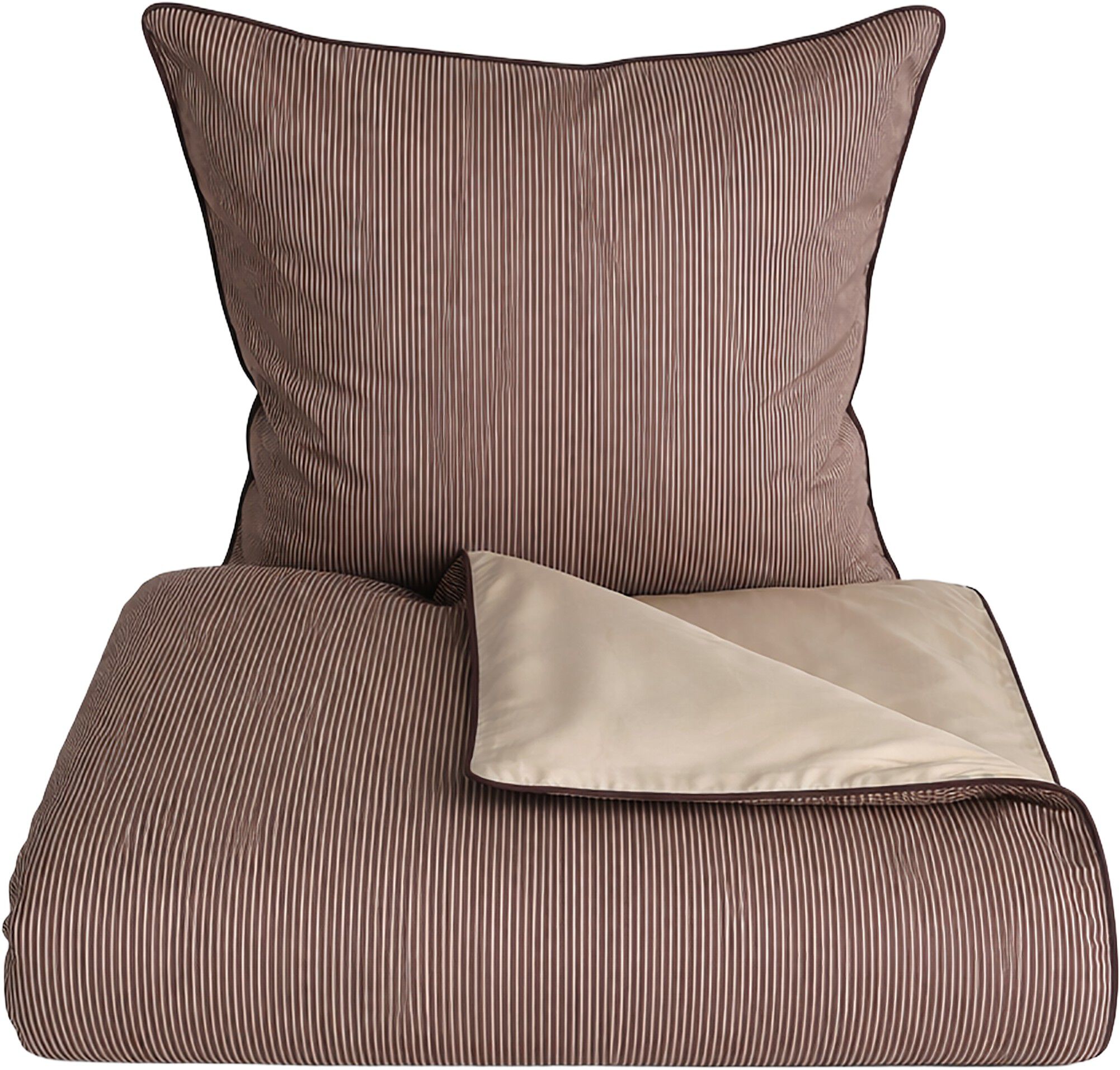 &Oslash;KOLOGISK SENGES&AElig;T - PIN STRIPE M/PIPING