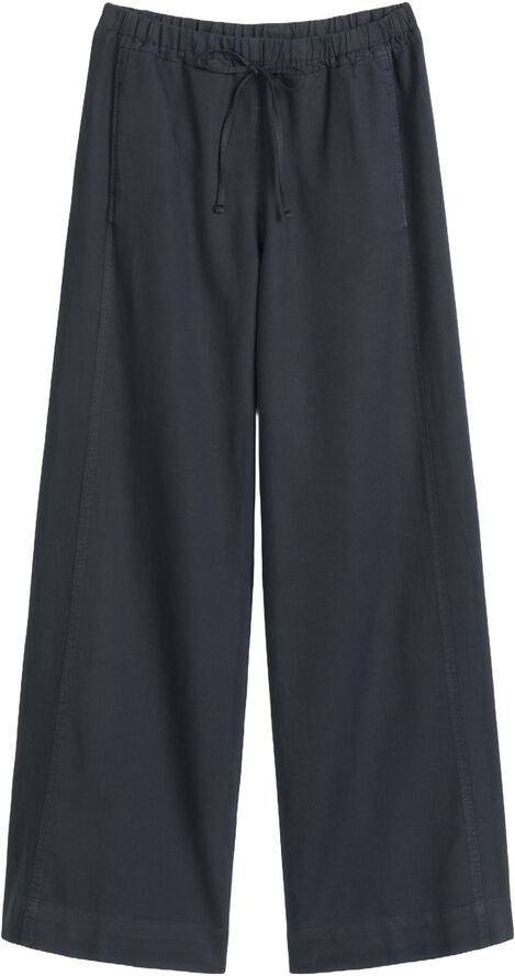 Pants, wide leg, drawstring and ela