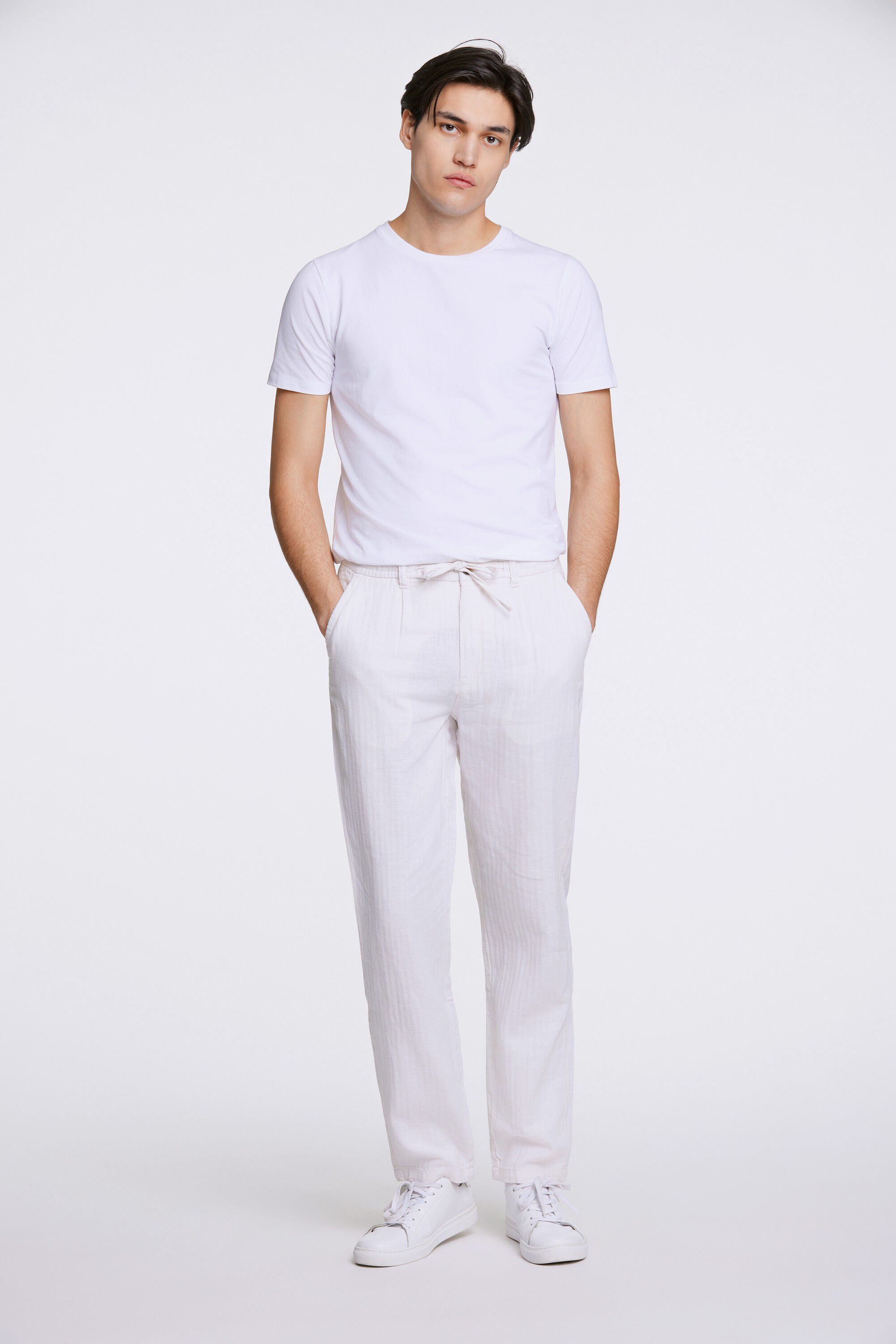 Linen blend herringbone pants