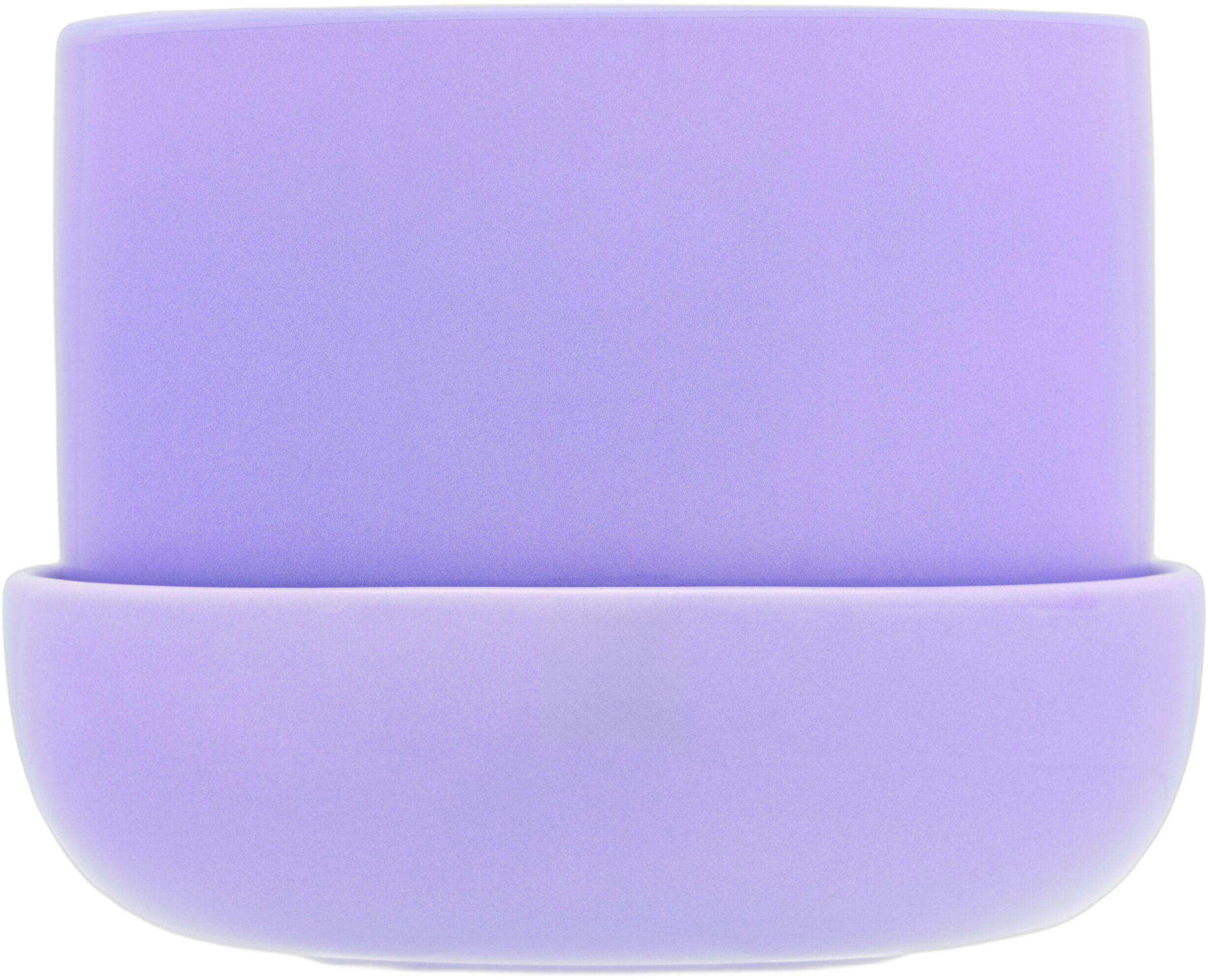 Nappula urtepotte med undersk&aring;l 170x130 lyselilla