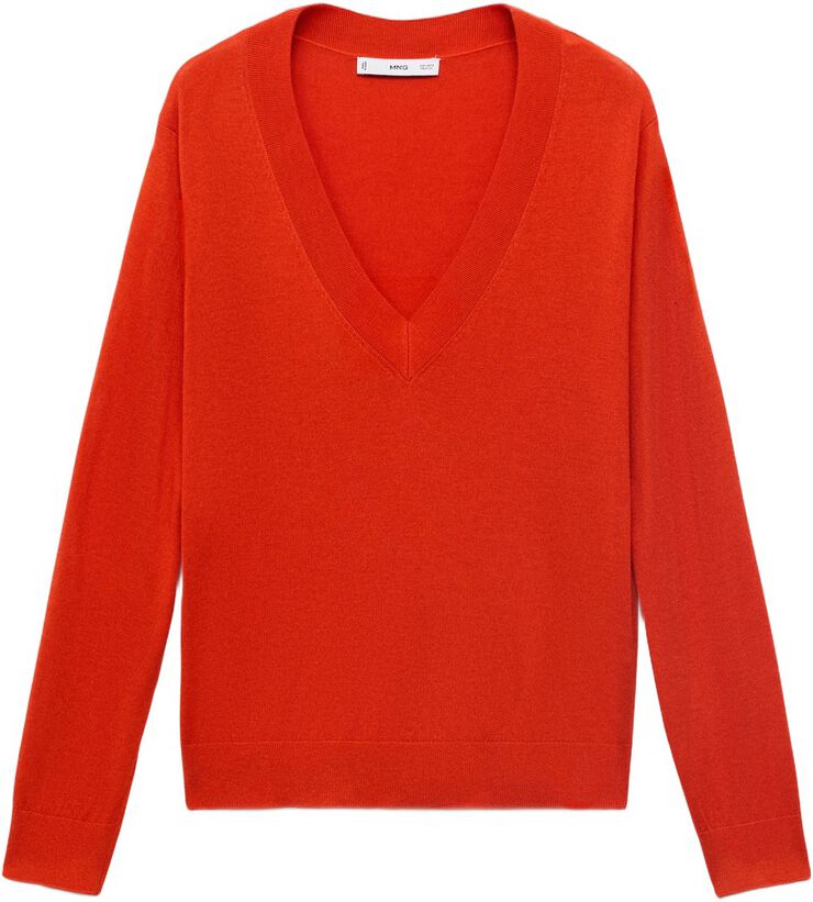 V-neck knit sweater
