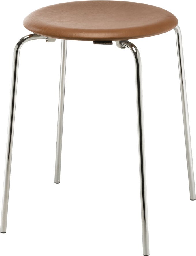 DOT Walnut skammel elegance leather / chrome base