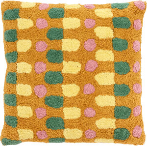 Kudde Styles 45 x 45 cm Rosa/Grön/Brun/Gul 100% Bomull