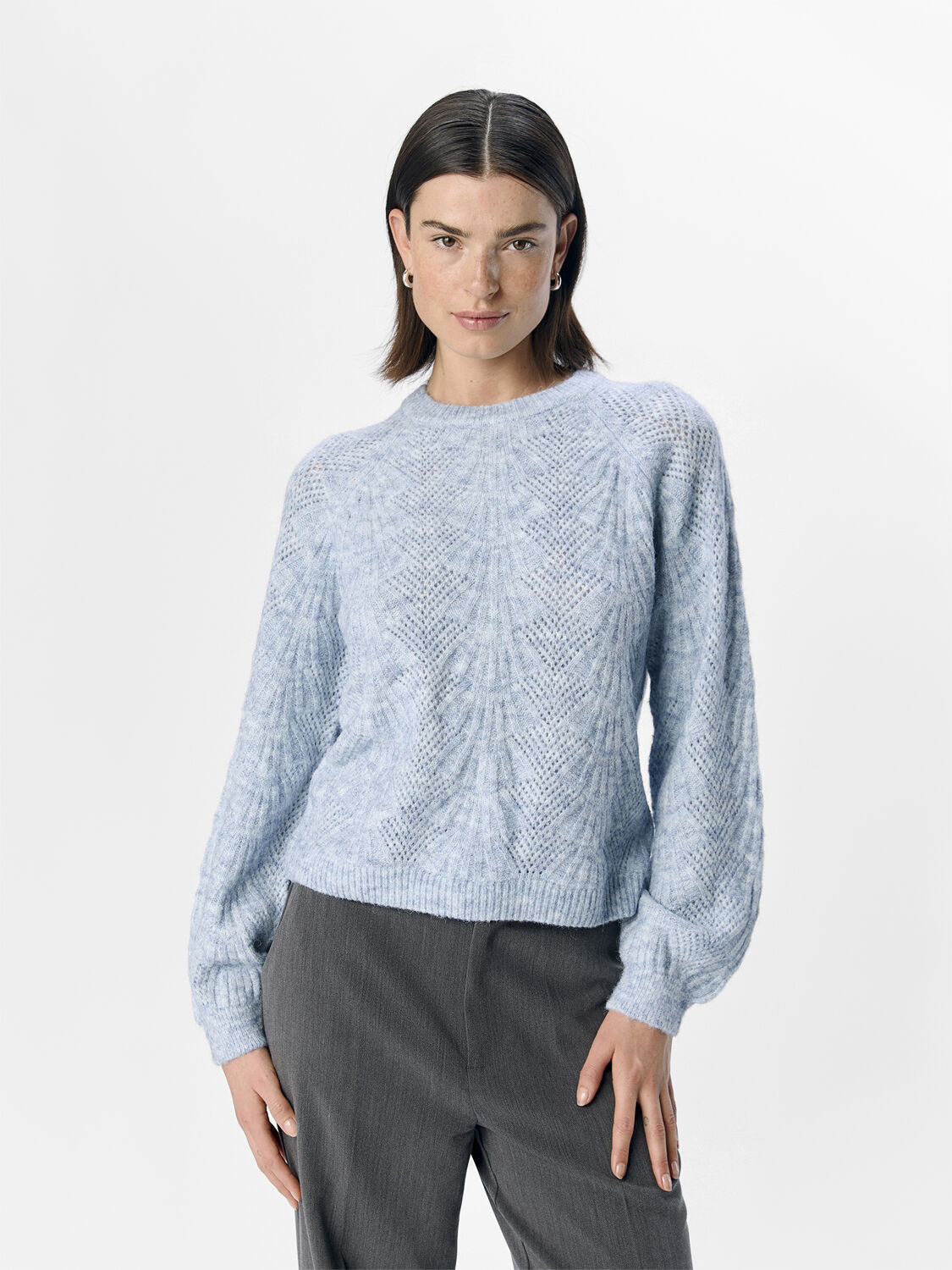 OBJFLORA RE L/S KNIT PULLOVER NOOS