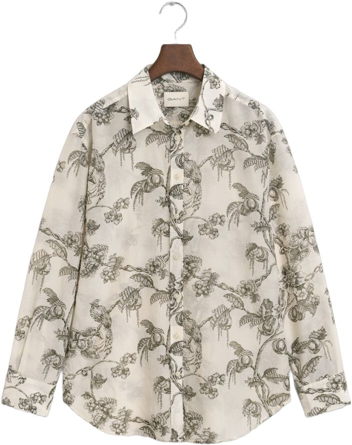 REL TREE PRINT COT SILK SHIRT