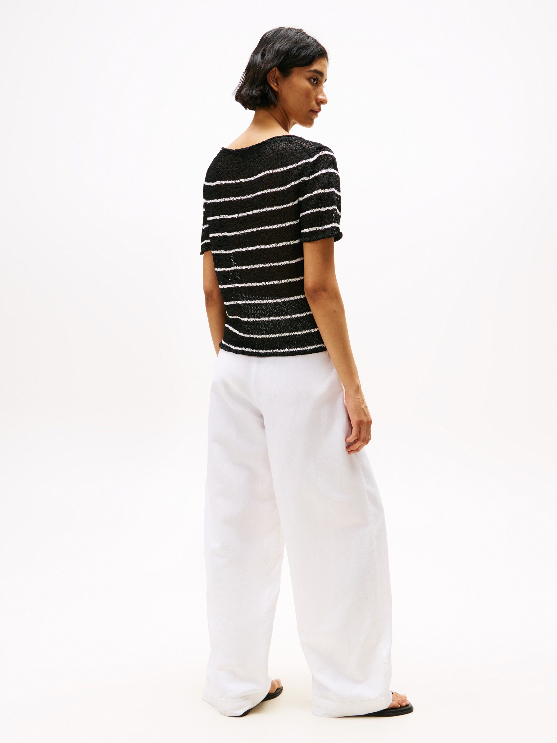 TEXTURED RAYON S/S OPEN-NK SWT