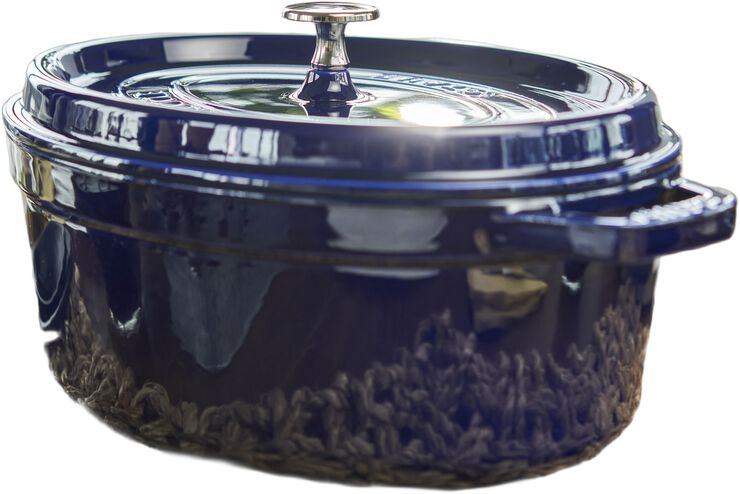 Gryta 29 Mörkblaa Oval Gjutjärn