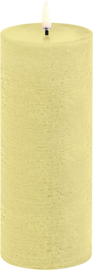 LED pillar candle, Wheat Yellow, Rustic, 7,8x20,3 cm