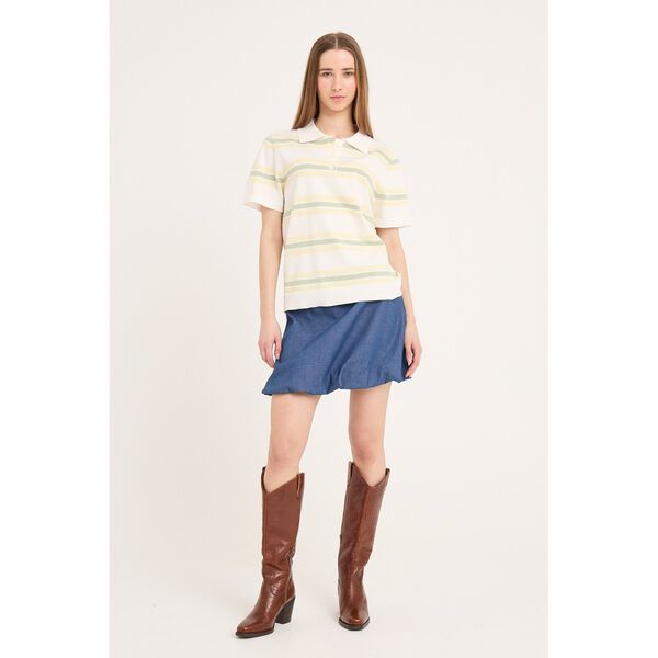 Polo Stripe Knit Blouse