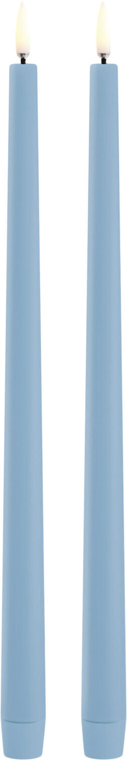 LED slim taper candle, Sky Blue, Smooth, 2-pack, 2,3x32 cm