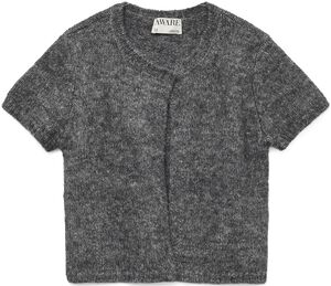 AWSILJA O-NECK SS SHORT KNIT CARDIG