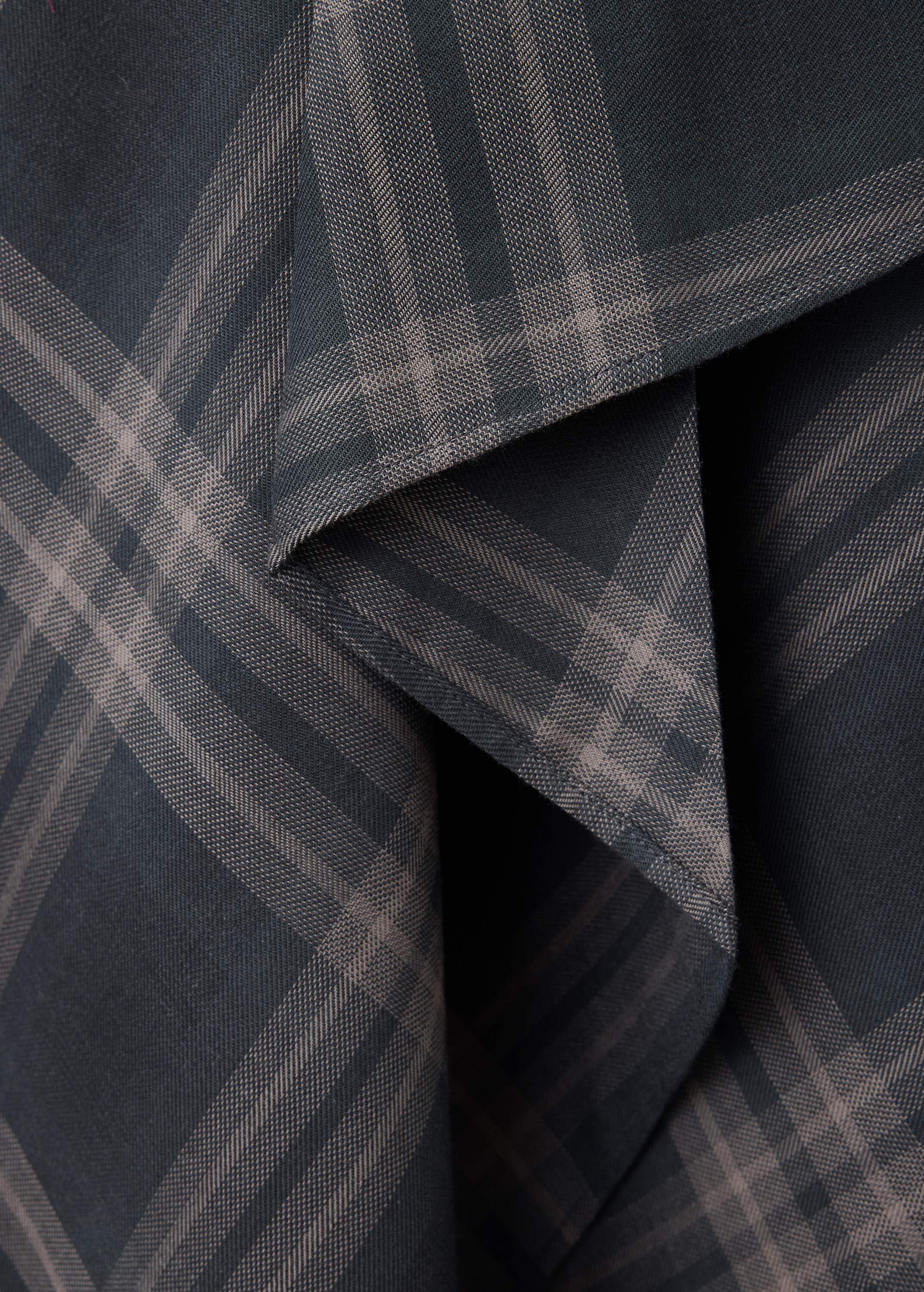 Checked asymmetric skirt
