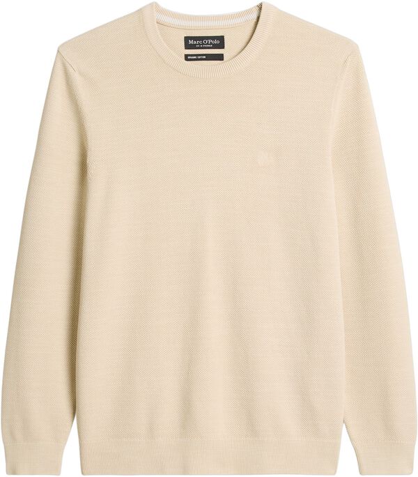 Crewneck, cotton slub, piqué struct