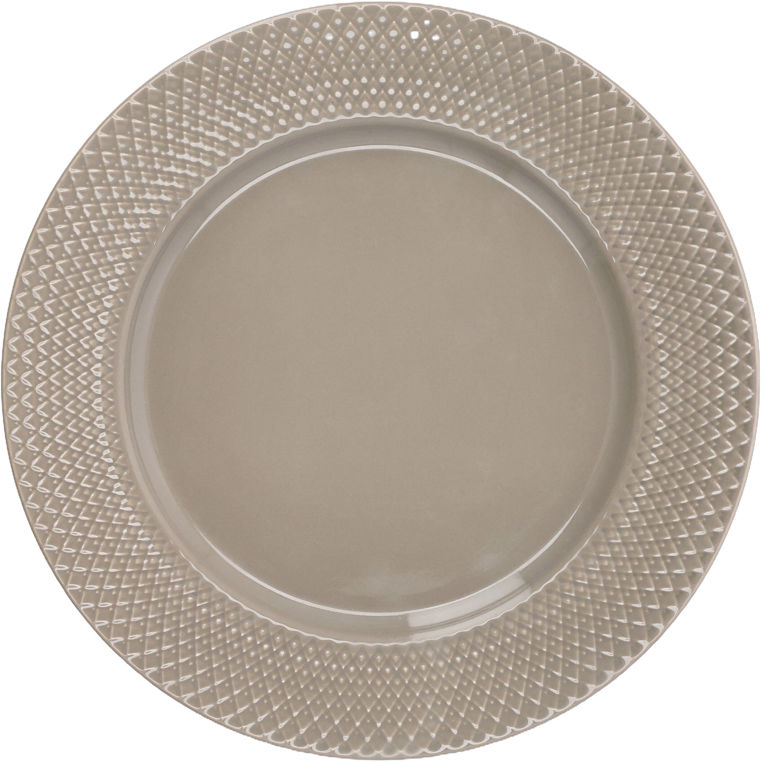 Rhombe Earth Middagstallerken &Oslash;27 cm clay